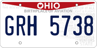 OH license plate GRH5738