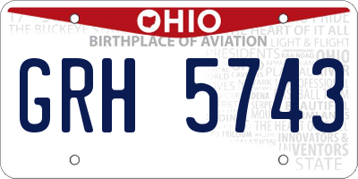 OH license plate GRH5743