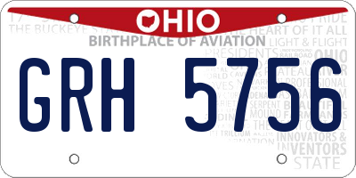 OH license plate GRH5756