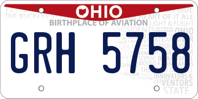OH license plate GRH5758