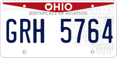 OH license plate GRH5764