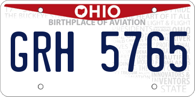 OH license plate GRH5765