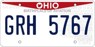 OH license plate GRH5767