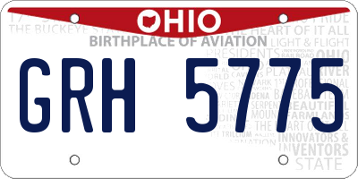 OH license plate GRH5775