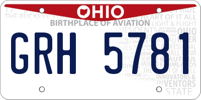 OH license plate GRH5781