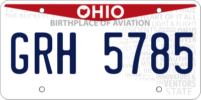 OH license plate GRH5785