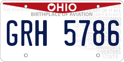 OH license plate GRH5786