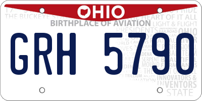 OH license plate GRH5790