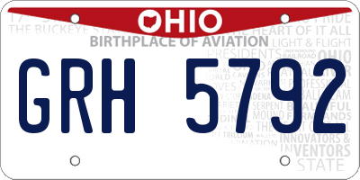 OH license plate GRH5792