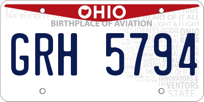 OH license plate GRH5794