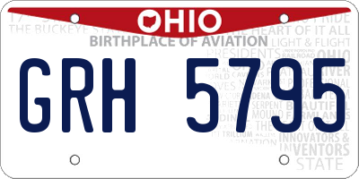 OH license plate GRH5795