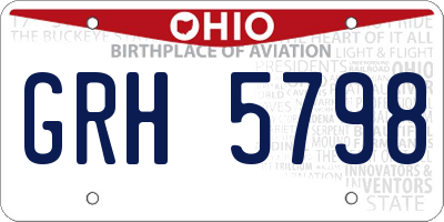 OH license plate GRH5798