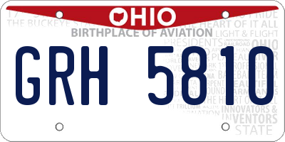 OH license plate GRH5810