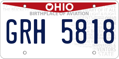 OH license plate GRH5818