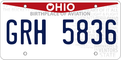 OH license plate GRH5836