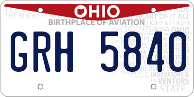 OH license plate GRH5840