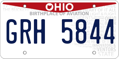 OH license plate GRH5844