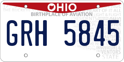 OH license plate GRH5845