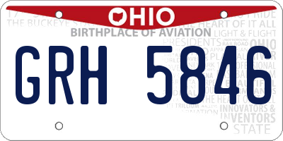 OH license plate GRH5846
