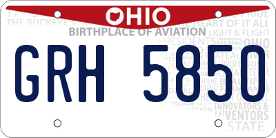 OH license plate GRH5850