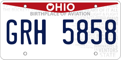 OH license plate GRH5858