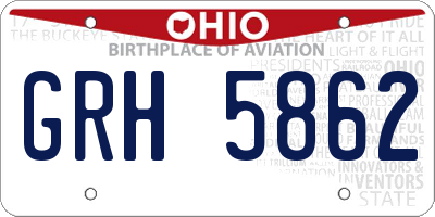 OH license plate GRH5862