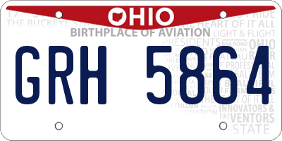 OH license plate GRH5864