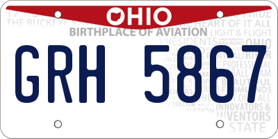 OH license plate GRH5867