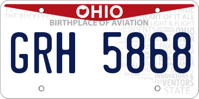 OH license plate GRH5868