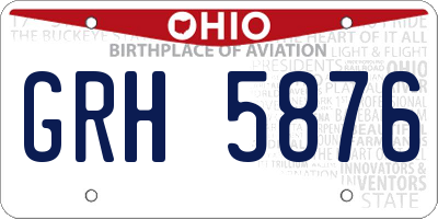 OH license plate GRH5876