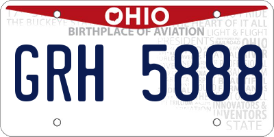 OH license plate GRH5888