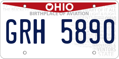 OH license plate GRH5890