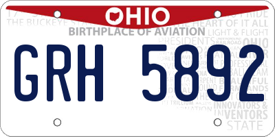 OH license plate GRH5892