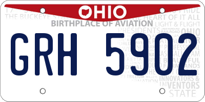 OH license plate GRH5902