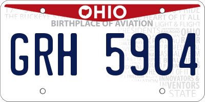 OH license plate GRH5904