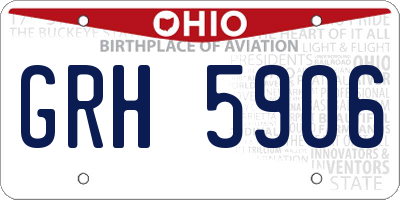 OH license plate GRH5906