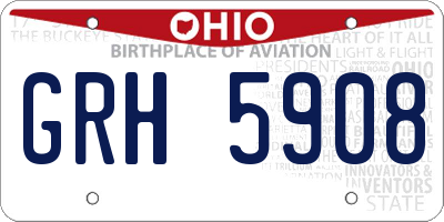 OH license plate GRH5908