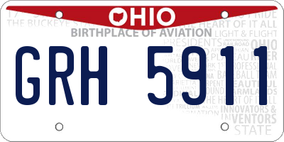 OH license plate GRH5911