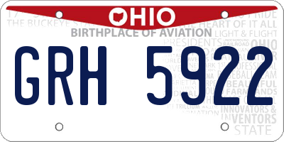 OH license plate GRH5922