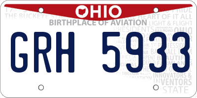 OH license plate GRH5933