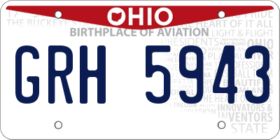 OH license plate GRH5943