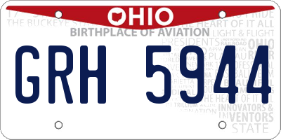OH license plate GRH5944