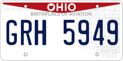 OH license plate GRH5949