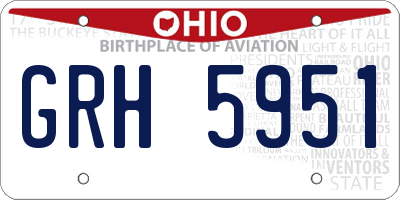 OH license plate GRH5951