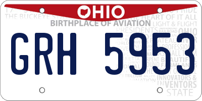 OH license plate GRH5953