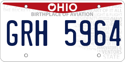 OH license plate GRH5964