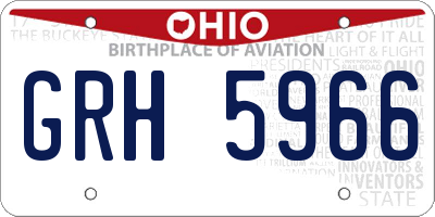 OH license plate GRH5966