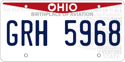 OH license plate GRH5968