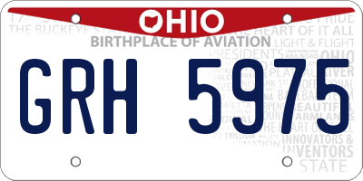 OH license plate GRH5975