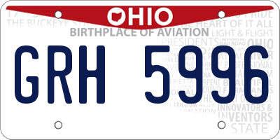 OH license plate GRH5996